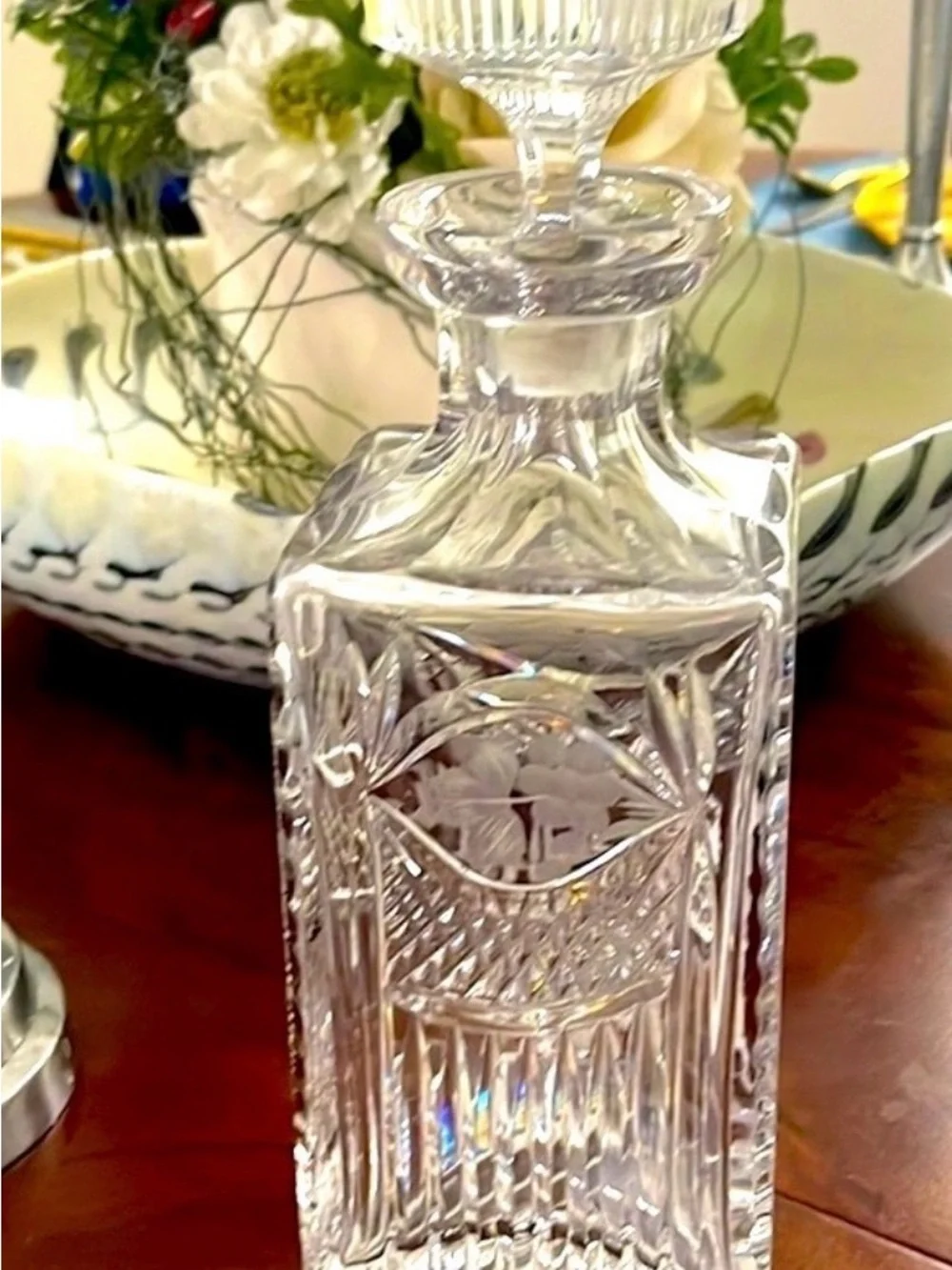 American Brilliant Period  Cut Glass Crystal Decanter -